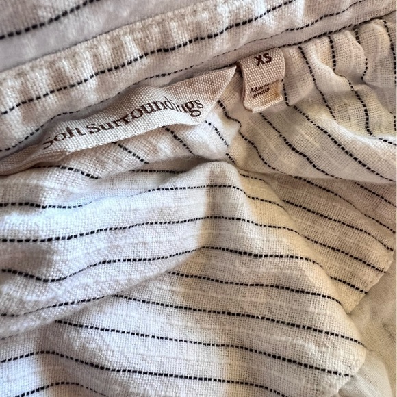 Soft Surroundings XS Long Lightweight Stripe Blazer Cotton Flax Casual Chic - Picture 8 of 10